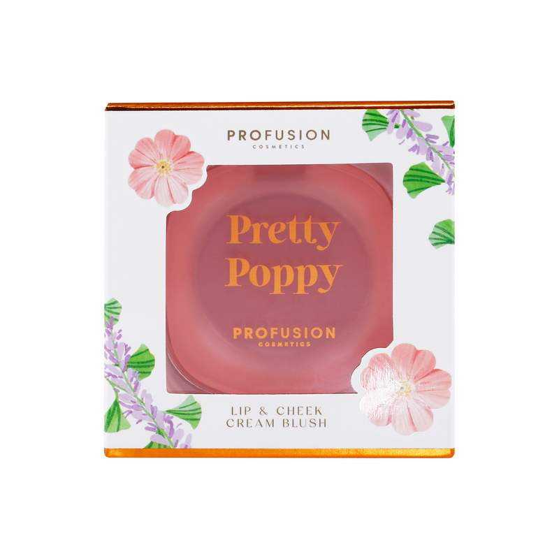 Profusion Cosmetics Petal Perfect | Pretty Poppy Lip & Cheek Cream Blush Face Antique White