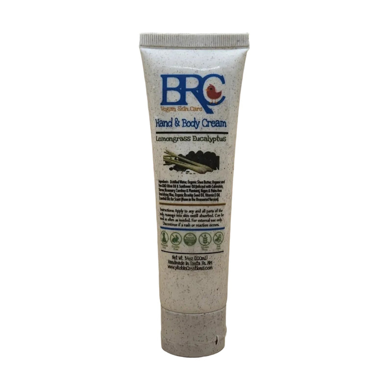 By Robin Creations Vegan Ultra-Moisturizing Hand & Body Cream Lotion & Moisturizer White Smoke Lemongrass Eucalyptus / 1 (3.4 oz) Biodegradable Tube