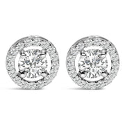Bids.com Men's 14K White Gold 1 3/4 Cttw Lab Grown Diamond Halo Cufflink Accessories White Smoke White.Gold / 1.75