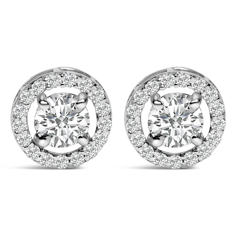 Bids.com Men's 14K White Gold 1 3/4 Cttw Lab Grown Diamond Halo Cufflink Accessories White Smoke White.Gold / 1.75