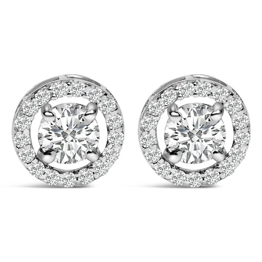 Bids.com Men's 14K White Gold 1 3/4 Cttw Lab Grown Diamond Halo Cufflink Accessories White Smoke White.Gold / 1.75