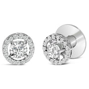 Bids.com Men's 14K White Gold 1 3/4 Cttw Lab Grown Diamond Halo Cufflink Accessories White Smoke White.Gold / 1.75