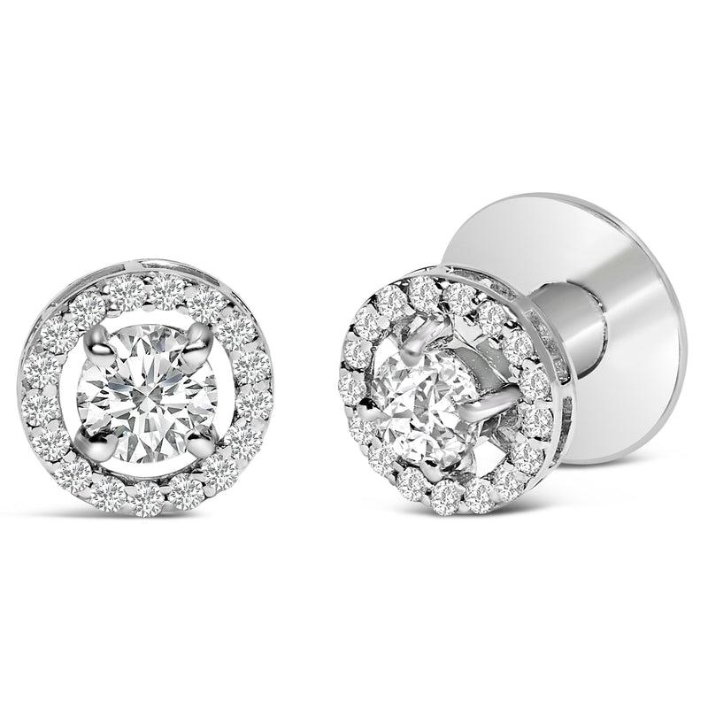 Bids.com Men's 14K White Gold 1 3/4 Cttw Lab Grown Diamond Halo Cufflink Accessories White Smoke White.Gold / 1.75