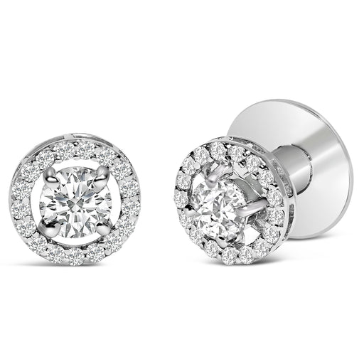 Bids.com Men's 14K White Gold 1 3/4 Cttw Lab Grown Diamond Halo Cufflink Accessories White Smoke White.Gold / 1.75
