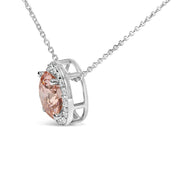 Bids.com 14K White Gold 2 3/8 Cttw Lab Grown Pink Diamond Solitaire with Halo Pendant Necklace - 17" Inches Necklaces White Smoke White.Gold / 17