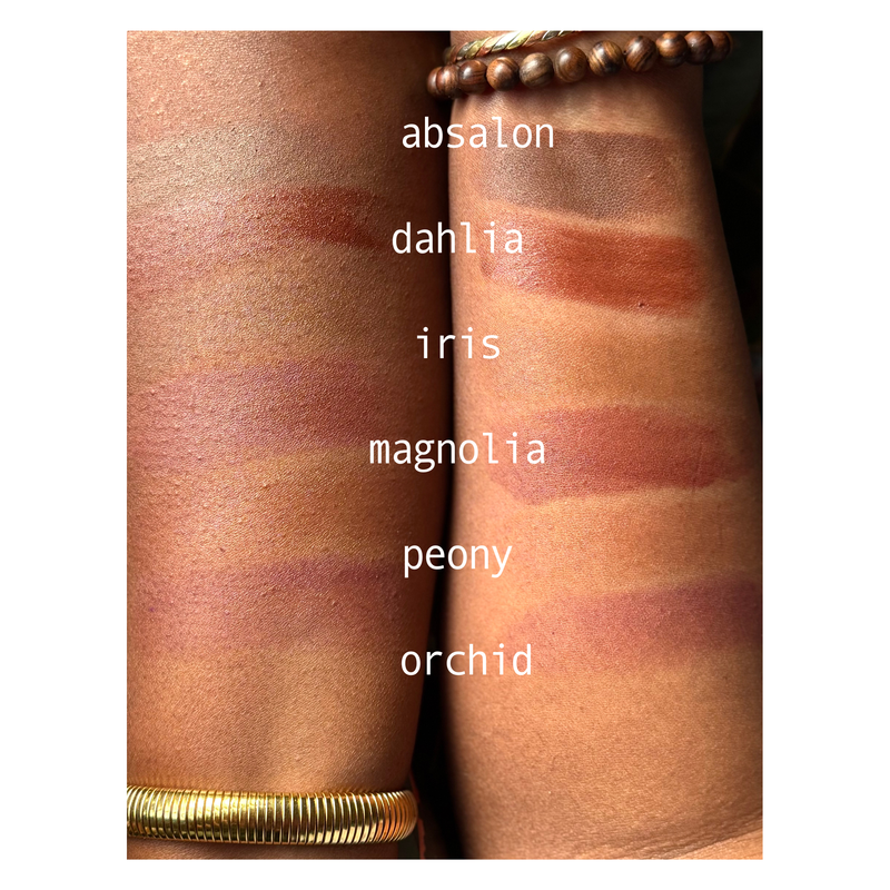 Apotheke DuJardin Lip & Cheek Tint | Tallow Make Up | BYO Palette makeup Dark Salmon Absalon / Pan Refill | 1.8g/0.064oz,Absalon / Tube | .2 oz,Iris / Pan Refill | 1.8g/0.064oz,Iris / Tube | .2 oz,Dahlia / Pan Refill | 1.8g/0.064oz,Dahlia / Tube | .2 oz,Magnolia / Pan Refill | 1.8g/0.064oz,Magnolia / Tube | .2 oz,Peony / Pan Refill | 1.8g
