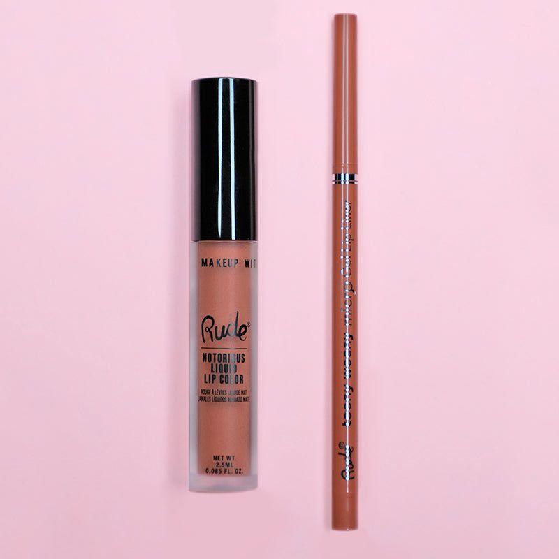 Rude Cosmetics Rude Lip Kit Lip Makeup Pink Below the Belt & Simply Nude