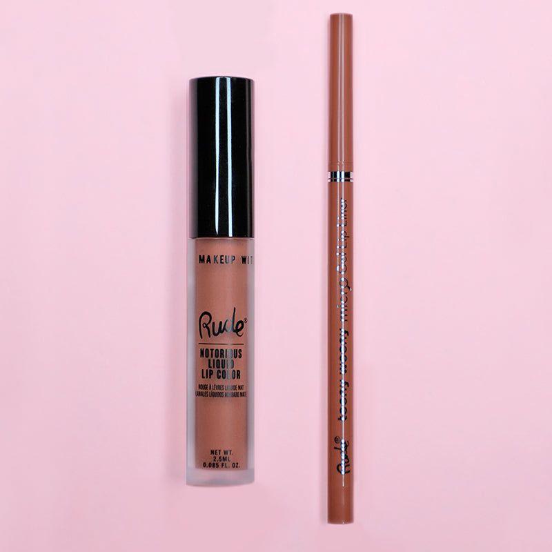 Rude Cosmetics Rude Lip Kit Lip Makeup Pink Undressed & In The Buff