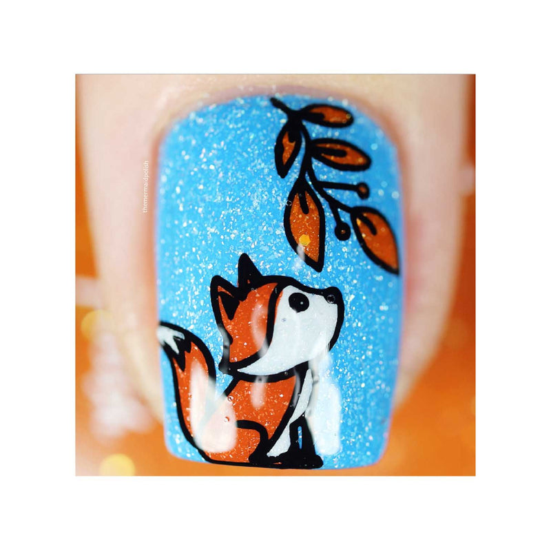 UberChic Beauty Lovely Leaves-04 Stamping Plate Steel Blue
