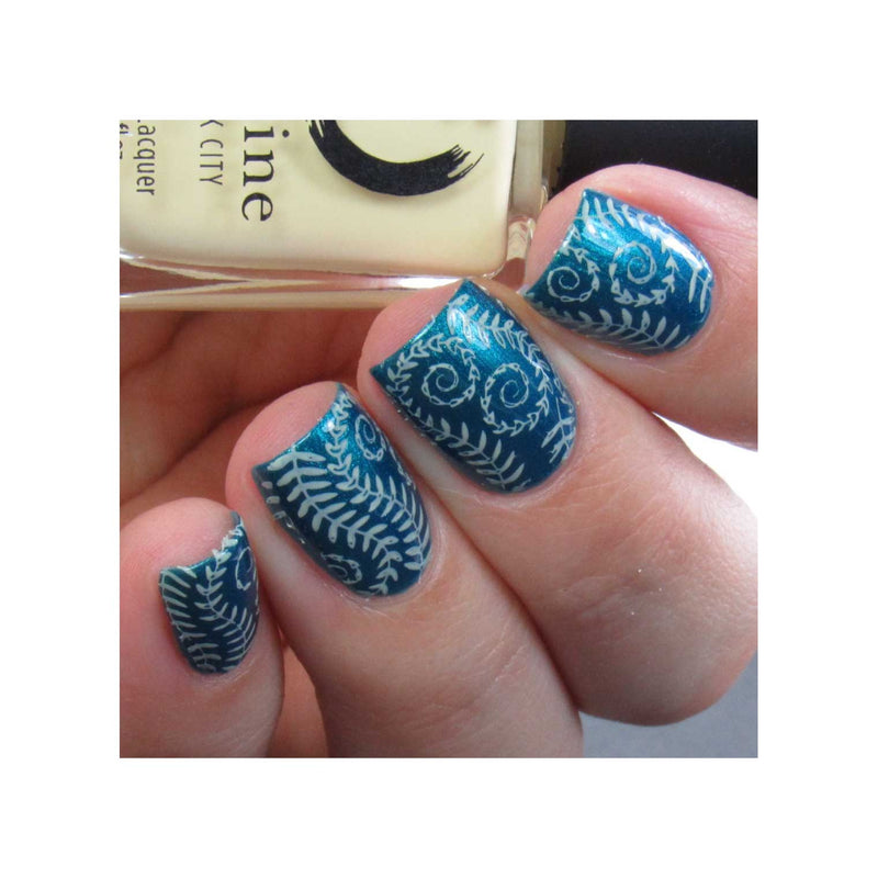 UberChic Beauty Lovely Leaves-05 Stamping Plate Dim Gray