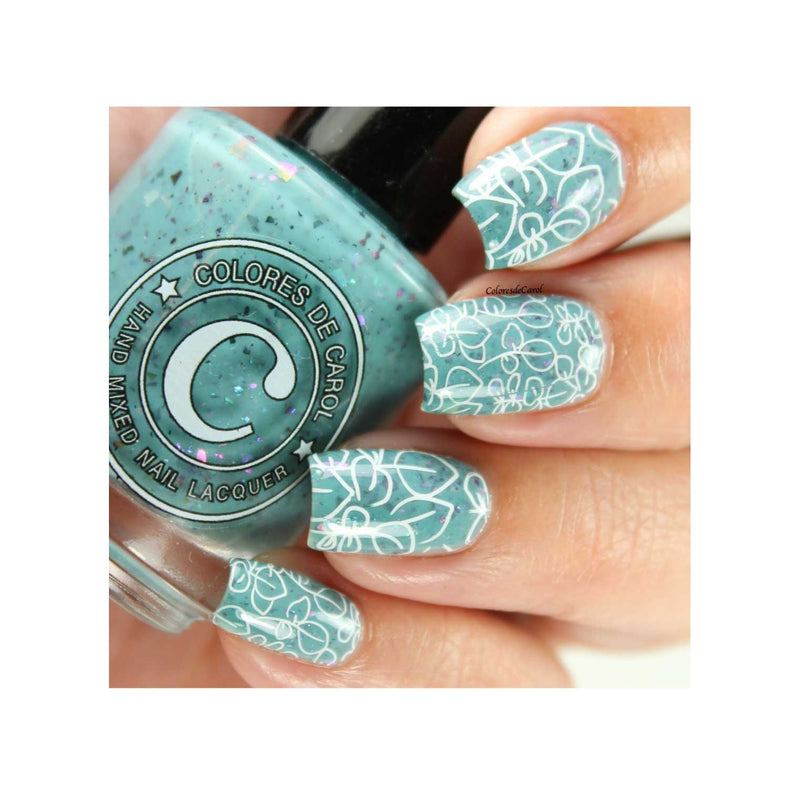 UberChic Beauty Lovely Leaves-05 Stamping Plate Gray