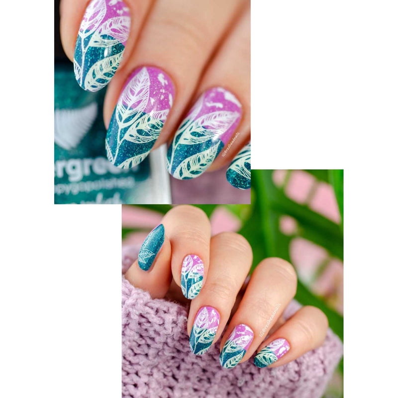 UberChic Beauty Lovely Leaves-06 Stamping Plate Gray