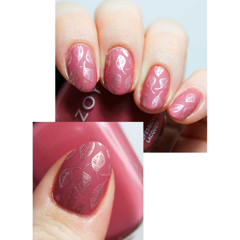 UberChic Beauty Lovely Leaves-06 Stamping Plate Light Gray