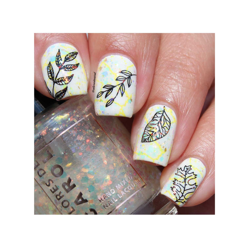 UberChic Beauty Lovely Leaves-06 Stamping Plate Rosy Brown