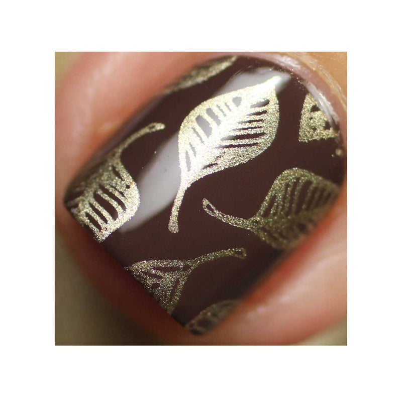 UberChic Beauty Lovely Leaves-06 Stamping Plate Dark Olive Green