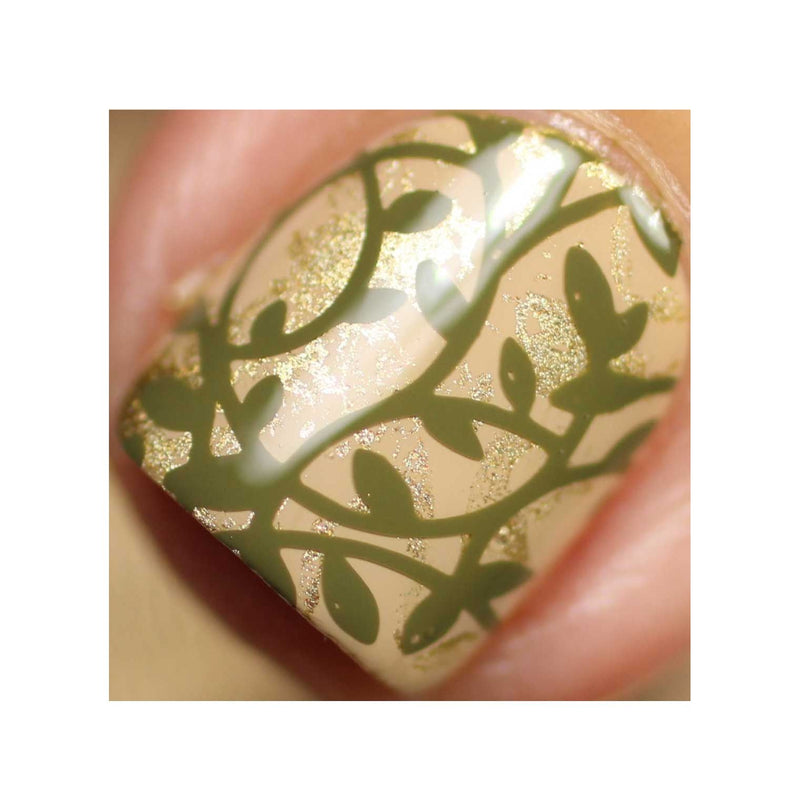 UberChic Beauty Lovely Leaves-06 Stamping Plate Dark Khaki
