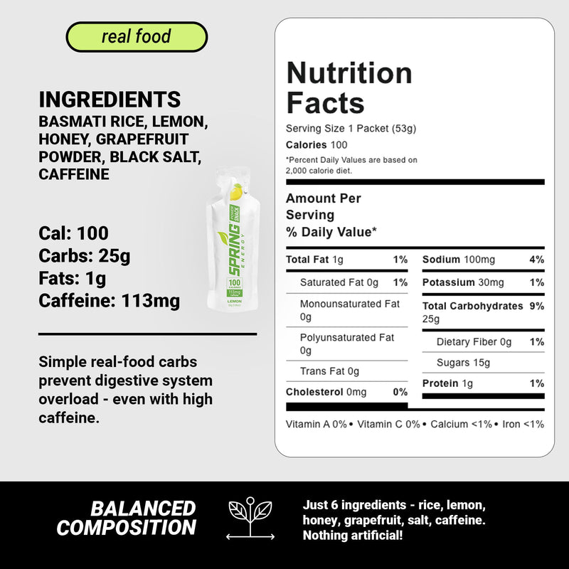 myspringenergy Lemon Power Snack with 113 mg of Caffeine 100 Kcal Power Snack Lavender 1 qty,20 pack
