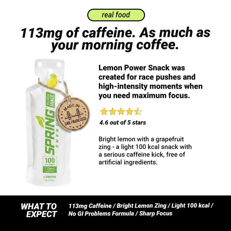 myspringenergy Lemon Power Snack with 113 mg of Caffeine 100 Kcal Power Snack White Smoke 1 qty,20 pack