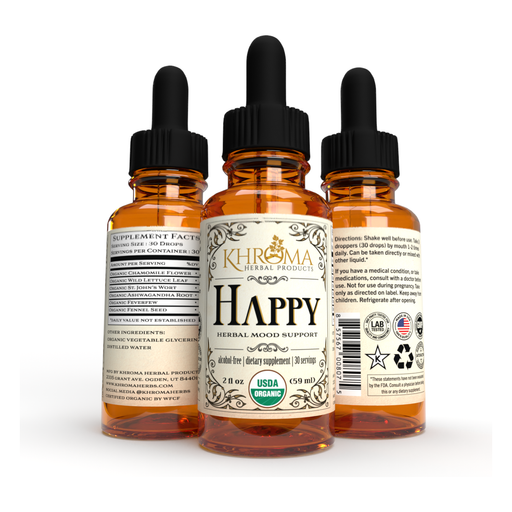 Khroma Herbal Products HAPPY - Organic Mood Enhancer Supplements Black