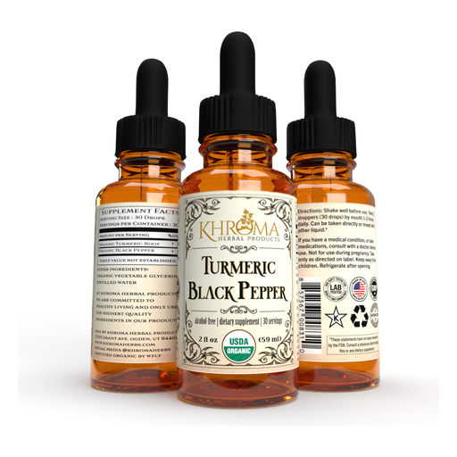 Khroma Herbal Products Organic Turmeric and Black Pepper Black