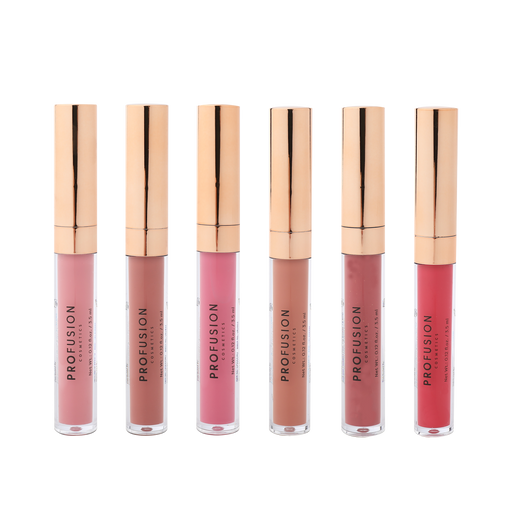 Profusion Cosmetics Glossy Pout 6 PC Lip Gloss Set Lips Tan