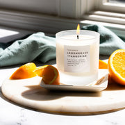 Slow North Lemongrass + Tangerine - Signature Candle Frosted Candles White Smoke