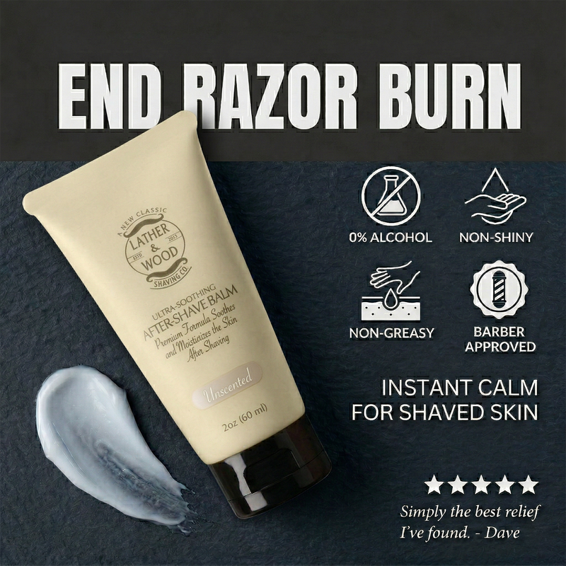 Lather & Wood Shaving Co After-Shave Balm - Unscented Men Grooming, Health Dark Slate Gray