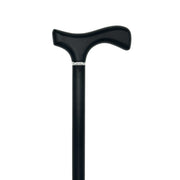 Classy Walking Canes Ladies Black Fritz Handle and Shaft with Silver Collar Walking Cane White Smoke