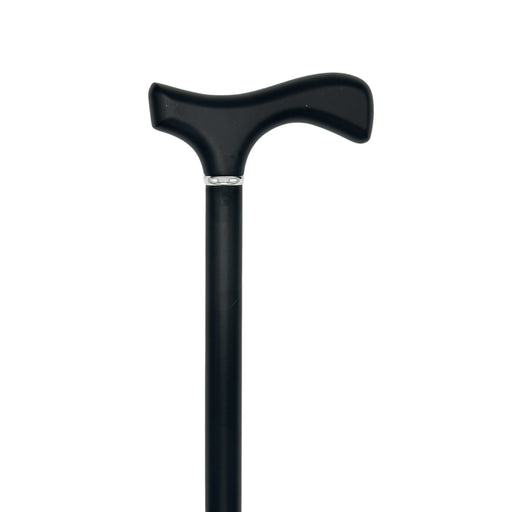 Classy Walking Canes Ladies Black Fritz Handle and Shaft with Silver Collar Walking Cane White Smoke