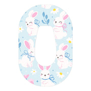 Peelz Sweet Bunnies Dexcom G6 Patch Tape - Pump Peelz Patch Medical Tape White Smoke 12-Pack (Set of 12 Patches),4-Pack (Set of 4 Patches),1-Single (One Patch)