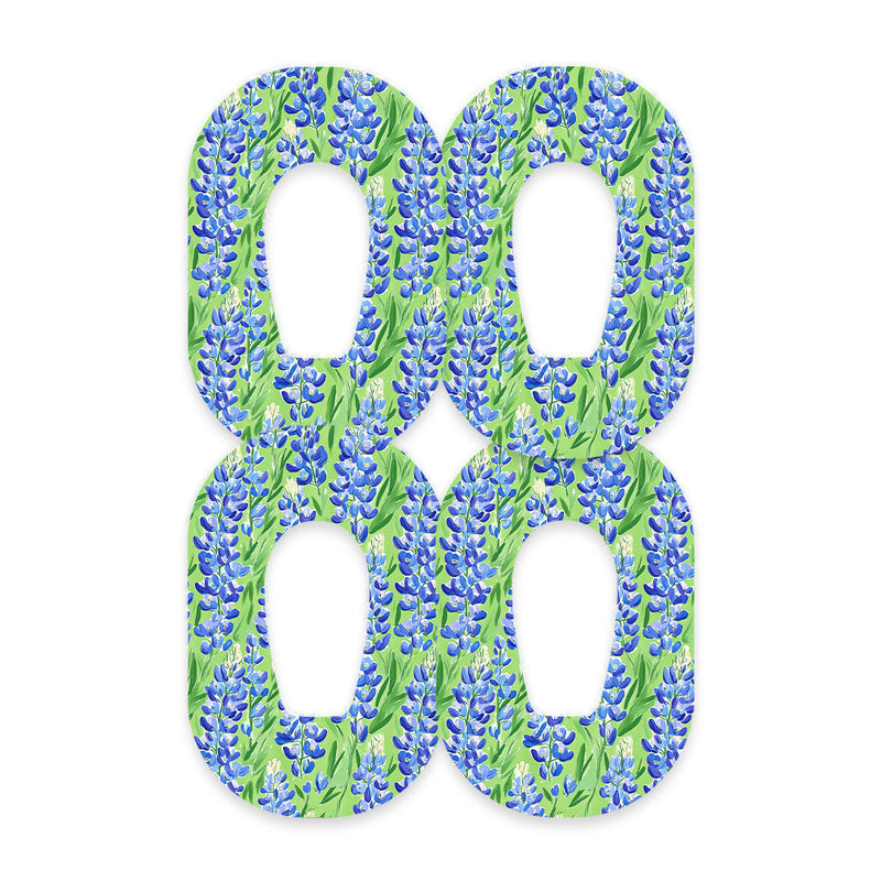 Peelz Blue Blooms Tape Designed for the DEXCOM G6 Patch Medical Tape White Smoke 12-Pack (Set of 12 Patches),4-Pack (Set of 4 Patches),1-Single (One Patch)
