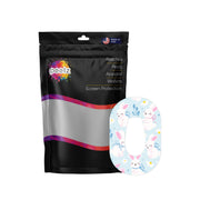Peelz Sweet Bunnies Dexcom G6 Patch Tape - Pump Peelz Patch Medical Tape White Smoke 12-Pack (Set of 12 Patches),4-Pack (Set of 4 Patches),1-Single (One Patch)