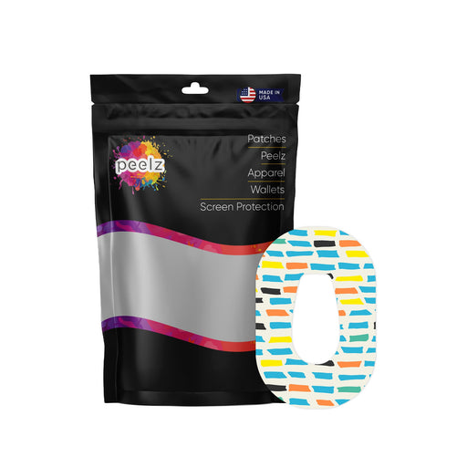 Peelz Colorful Sticks Dexcom G6 Patch Tape - Pump Peelz Patch Medical Tape White Smoke 12-Pack (Set of 12 Patches),4-Pack (Set of 4 Patches),1-Single (One Patch)