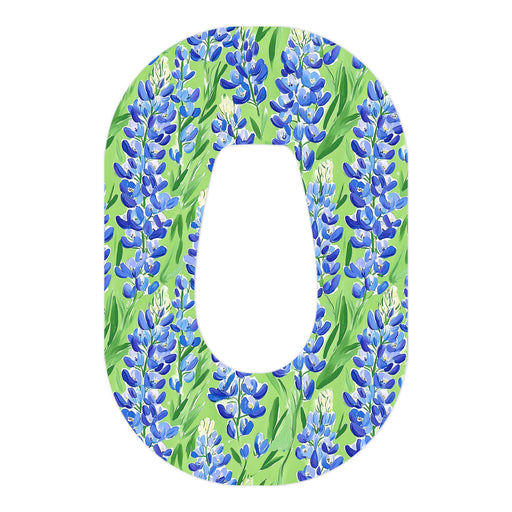 Peelz Blue Blooms Tape Designed for the DEXCOM G6 Patch Medical Tape White Smoke 12-Pack (Set of 12 Patches),4-Pack (Set of 4 Patches),1-Single (One Patch)