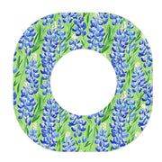 Peelz Blue Blooms Dexcom G7 and Stelo Patch Tape - Pump Peelz Patch Medical Tape White Smoke 12-Pack (Set of 12 Patches),4-Pack (Set of 4 Patches),1-Single (1 Single Patch)