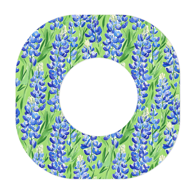 Peelz Blue Blooms Dexcom G7 and Stelo Patch Tape - Pump Peelz Patch Medical Tape White Smoke 12-Pack (Set of 12 Patches),4-Pack (Set of 4 Patches),1-Single (1 Single Patch)