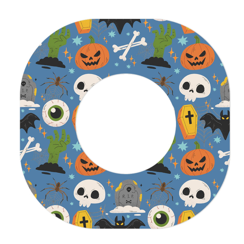 Peelz Spooky Night Dexcom G7 and Stelo Patch Tape - Pump Peelz Patch Medical Tape White Smoke 12-Pack (Set of 12 Patches),4-Pack (Set of 4 Patches),1-Single (1 Single Patch)