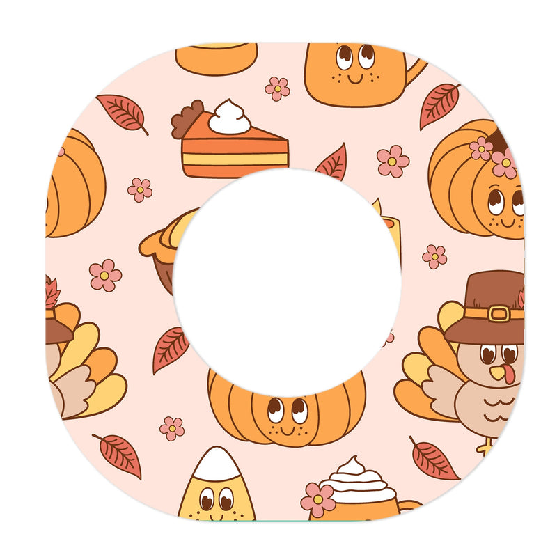 Peelz Cozy Harvest Dexcom G7 and Stelo Patch Tape - Pump Peelz Patch Medical Tape White Smoke 12-Pack (Set of 12 Patches),4-Pack (Set of 4 Patches),1-Single (1 Single Patch)