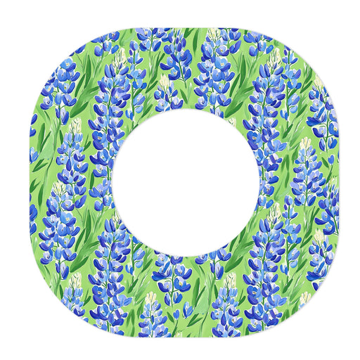 Peelz Blue Blooms Dexcom G7 and Stelo Patch Tape - Pump Peelz Patch Medical Tape White Smoke 12-Pack (Set of 12 Patches),4-Pack (Set of 4 Patches),1-Single (1 Single Patch)