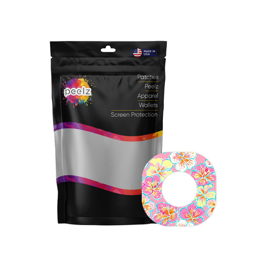 Peelz Tropic Crush Dexcom G7 and Stelo Patch Tape - Pump Peelz Patch Medical Tape White Smoke 12-Pack (Set of 12 Patches),4-Pack (Set of 4 Patches),1-Single (1 Single Patch)