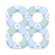 Peelz Cottage Bows Dexcom G7 and Stelo Patch Tape - Pump Peelz Patch Medical Tape White Smoke 12-Pack (Set of 12 Patches),4-Pack (Set of 4 Patches),1-Single (1 Single Patch)