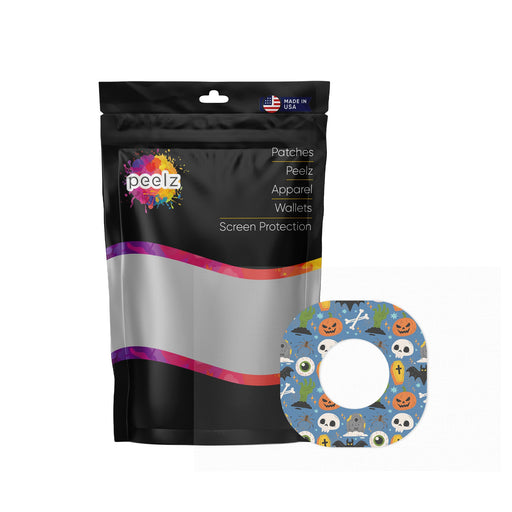 Peelz Spooky Night Dexcom G7 and Stelo Patch Tape - Pump Peelz Patch Medical Tape White Smoke 12-Pack (Set of 12 Patches),4-Pack (Set of 4 Patches),1-Single (1 Single Patch)