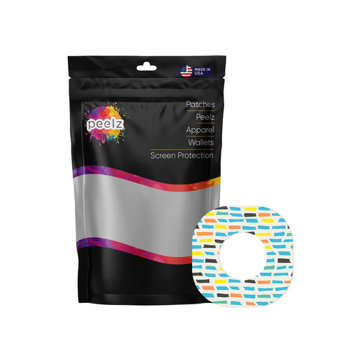 Peelz Colorful Sticks Dexcom G7 and Stelo Patch Tape - Pump Peelz Patch Medical Tape White Smoke 12-Pack (Set of 12 Patches),4-Pack (Set of 4 Patches),1-Single (1 Single Patch)
