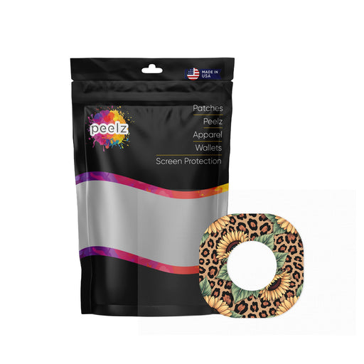 Peelz Wild Sunflower Dexcom G7 and Stelo Patch Tape - Pump Peelz Patch Medical Tape White Smoke 12-Pack (Set of 12 Patches),4-Pack (Set of 4 Patches),1-Single (1 Single Patch)
