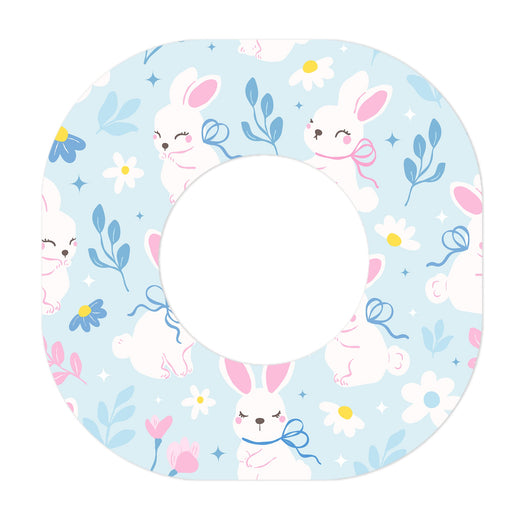 Peelz Sweet Bunnies Dexcom G7 and Stelo Patch Tape - Pump Peelz Patch Medical Tape White Smoke 12-Pack (Set of 12 Patches),4-Pack (Set of 4 Patches),1-Single (1 Single Patch)