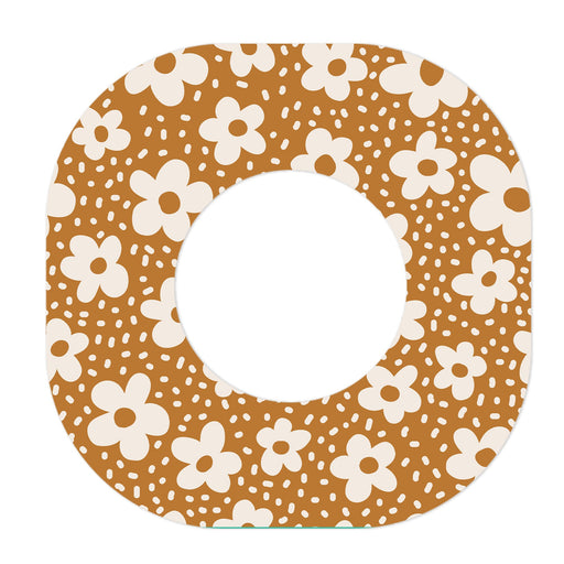 Peelz Caramel Daisies Dexcom G7 and Stelo Patch Tape - Pump Peelz Patch Medical Tape White Smoke 12-Pack (Set of 12 Patches),4-Pack (Set of 4 Patches),1-Single (1 Single Patch)