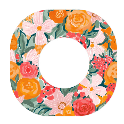 Peelz Blush Blossom Dexcom G7 and Stelo Patch Tape - Pump Peelz Patch Medical Tape White Smoke 12-Pack (Set of 12 Patches),4-Pack (Set of 4 Patches),1-Single (1 Single Patch)