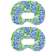 Peelz Blue Blooms Patch Tape Designed for the Medtronic CGM Patch Medical Tape White Smoke 12-Pack (Set of 12 Patches),4-Pack (Set of 4 Patches),1-Single (1 Single Patch)