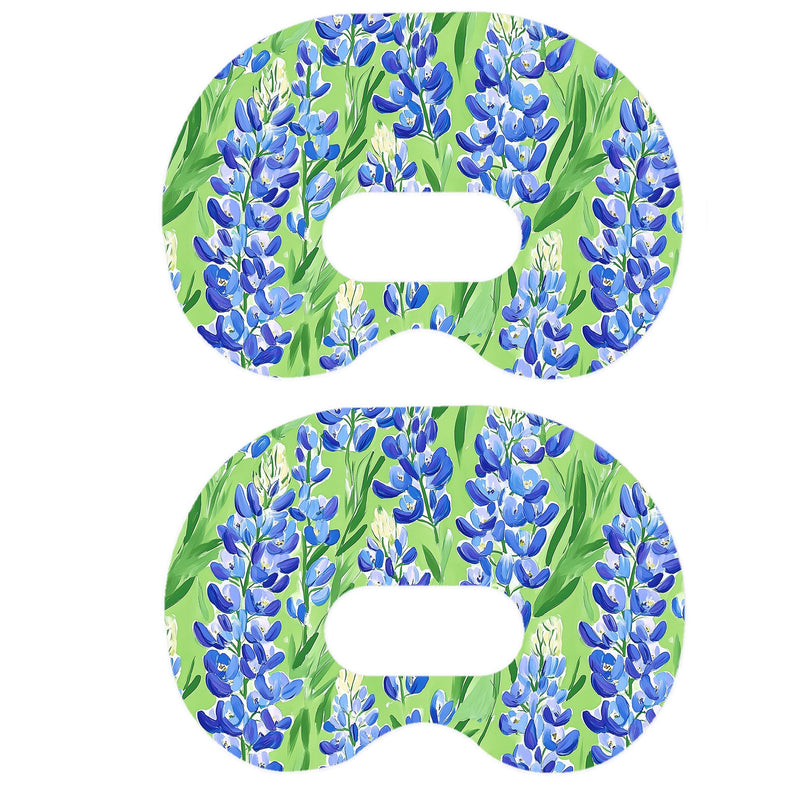 Peelz Blue Blooms Patch Tape Designed for the Medtronic CGM Patch Medical Tape White Smoke 12-Pack (Set of 12 Patches),4-Pack (Set of 4 Patches),1-Single (1 Single Patch)
