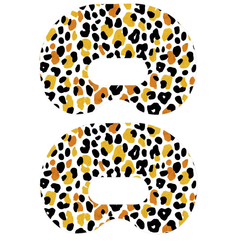 Peelz Golden Leopard Medtronic Guardian Connect Patch Tape - Pump Peelz Patch Medical Tape White Smoke 12-Pack (Set of 12 Patches),4-Pack (Set of 4 Patches),1-Single (1 Single Patch)